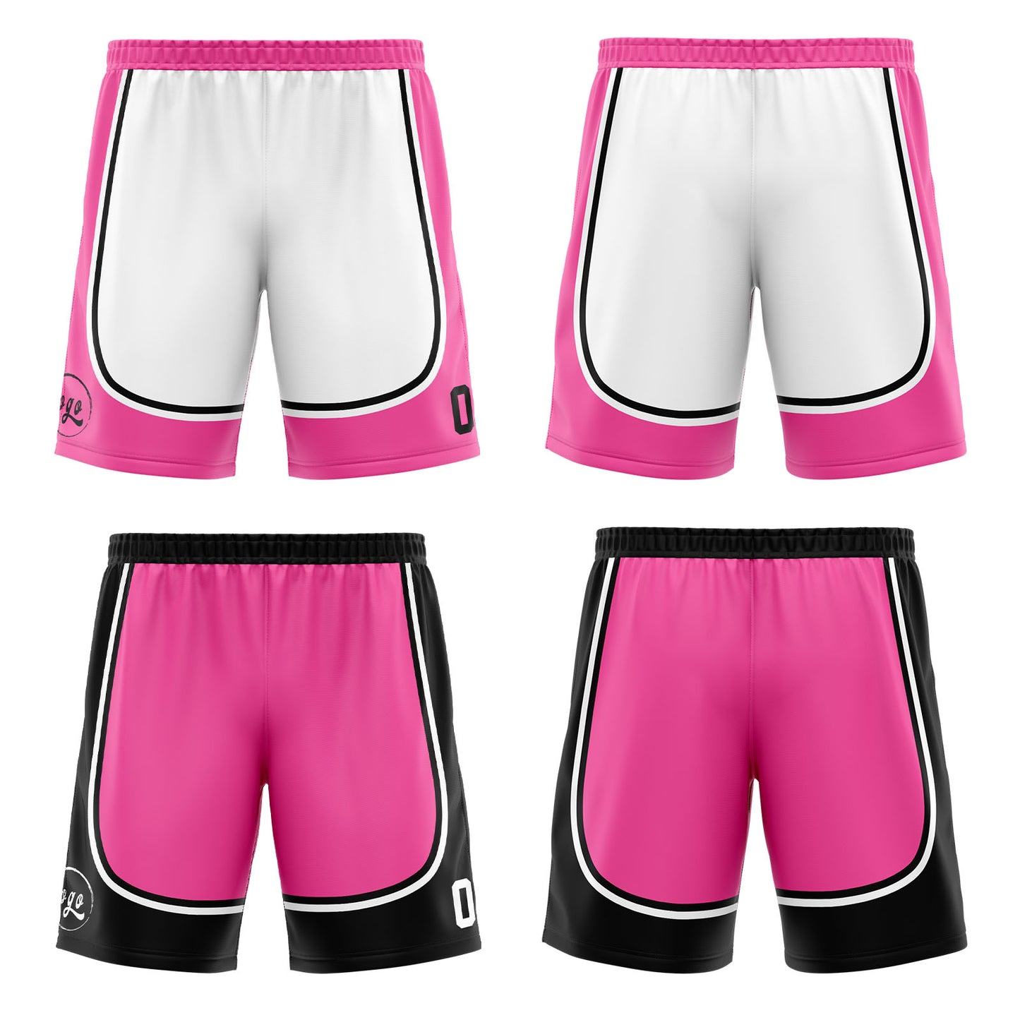 Benutzerdefinierte Schwarz Rosa Reversible Basketball Jersey Personalisierte Print Name Nummer Logo
