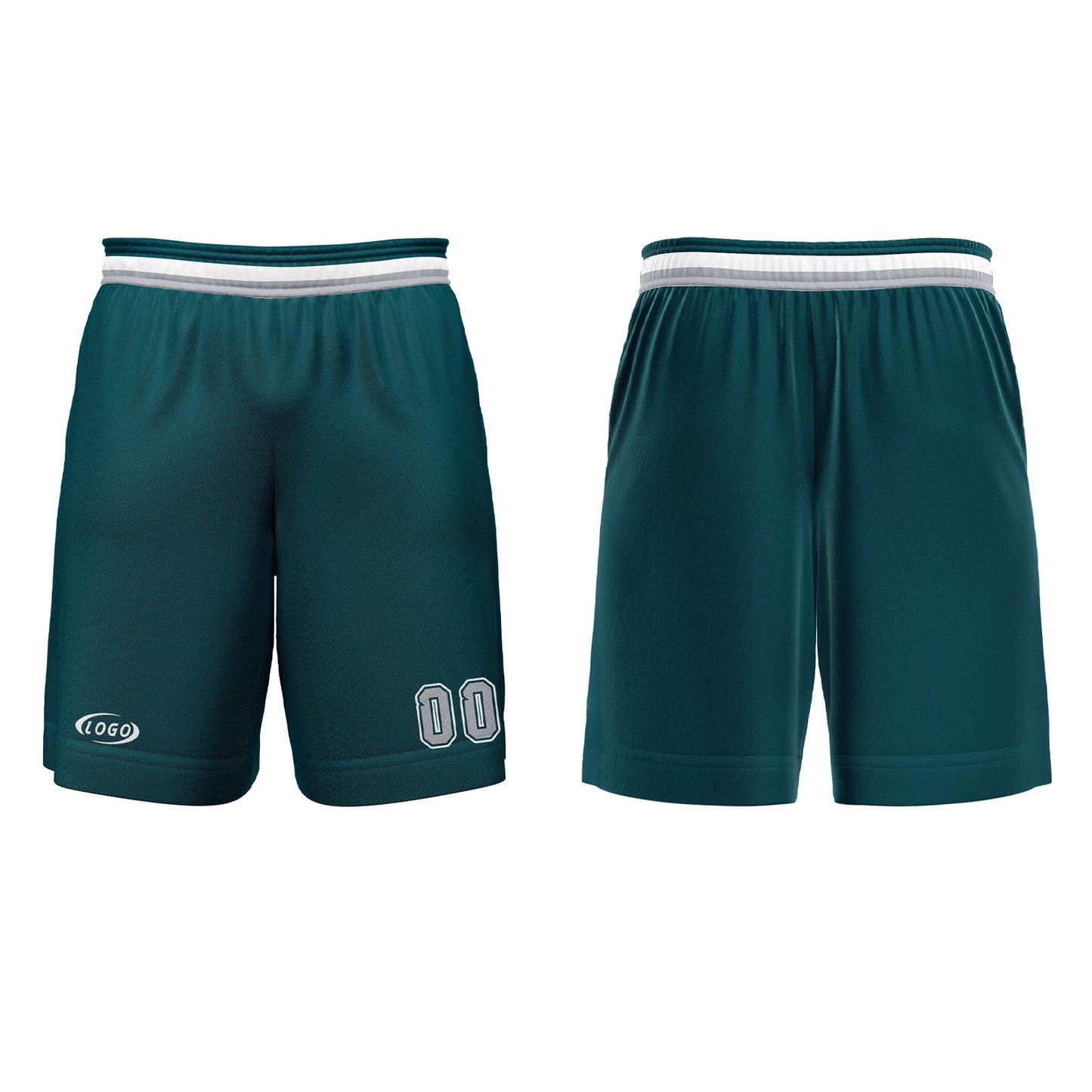 Benutzerdefinierter Grün Grau Weiß Basketball Jersey Uniform Anzug gedruckt Ihr Logo Name Nummer