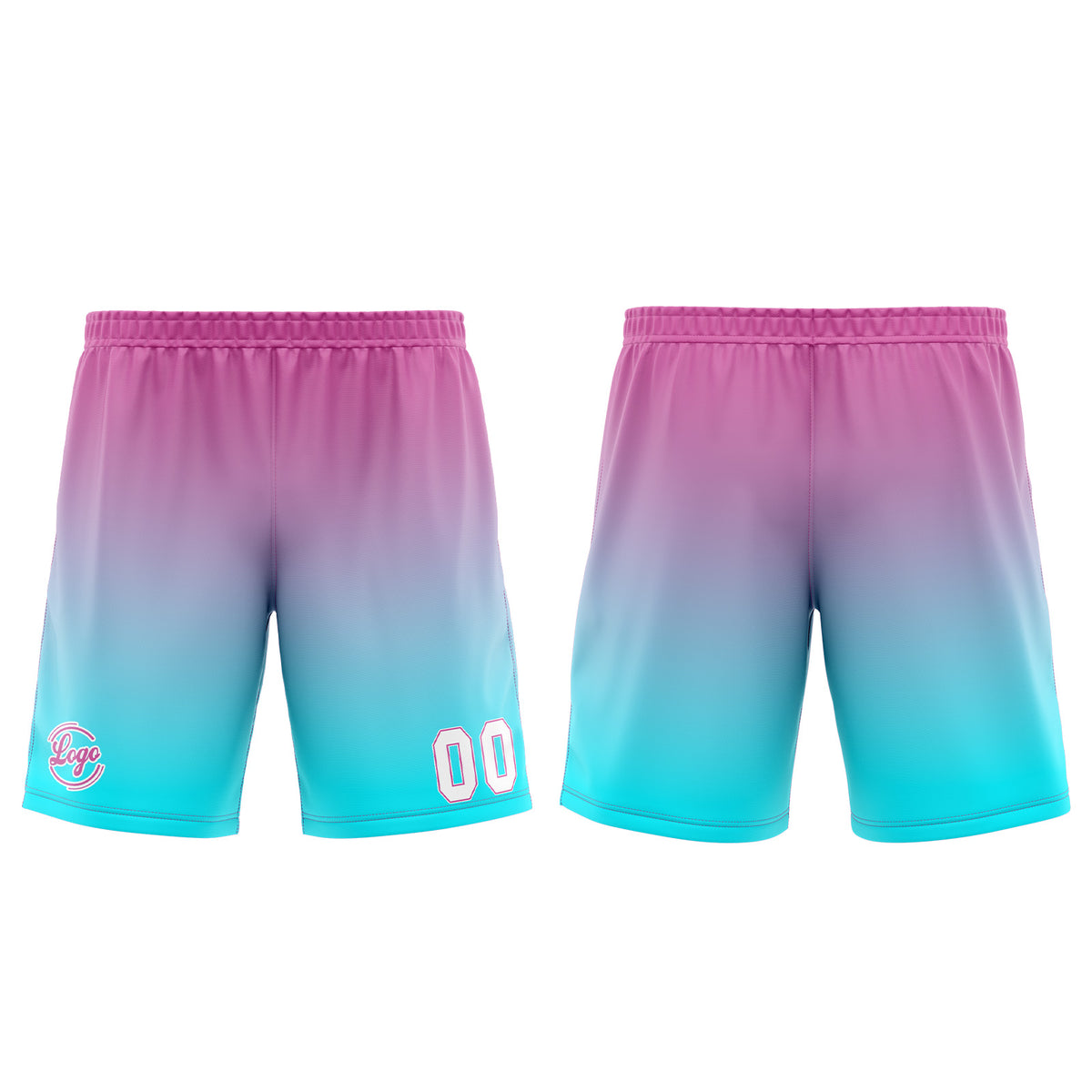 Benutzerdefinierter Hellblau Rosa Basketball Jersey Uniform Anzug gedruckt Ihr Logo Name Nummer