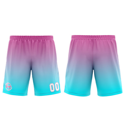 Benutzerdefinierter Hellblau Rosa Basketball Jersey Uniform Anzug gedruckt Ihr Logo Name Nummer