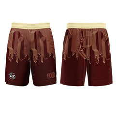 Kundenspezifisches Dunkelrot Lichtgelb Basketball Fußball Schießen langes T-Shirt für Erwachsene und Kinder