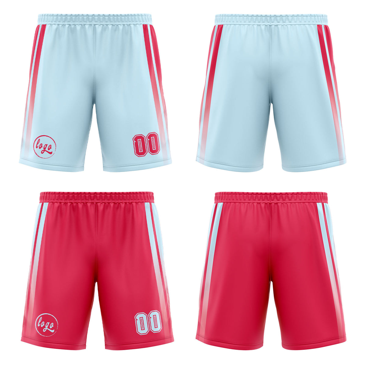 Benutzerdefinierte Rot Licht Rot Reversible Basketball Jersey Personalisierte Drucken Name Nummer Logo