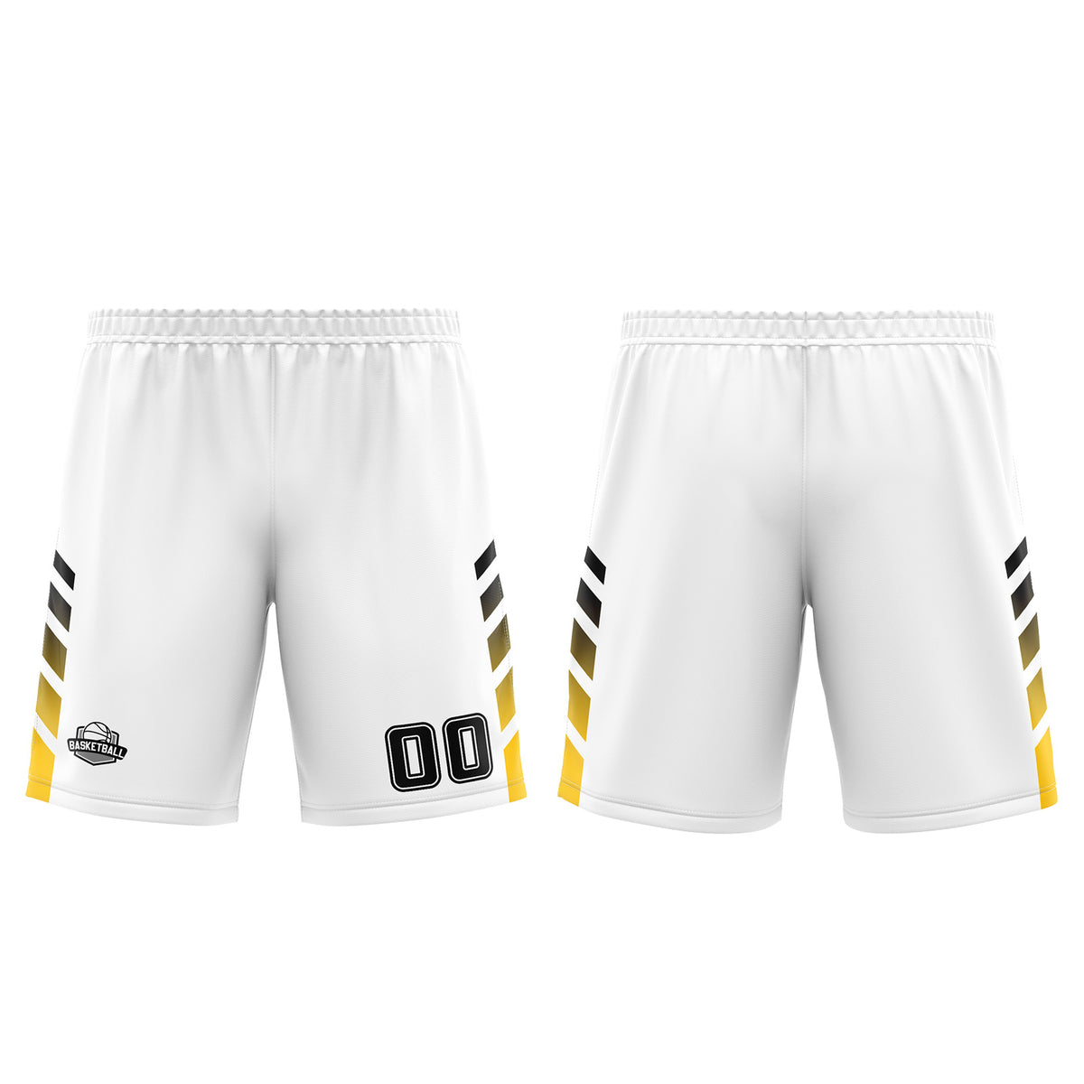 Benutzerdefinierter Weiß Gelb Basketball Jersey Uniform Anzug gedruckt Ihr Logo Name Nummer