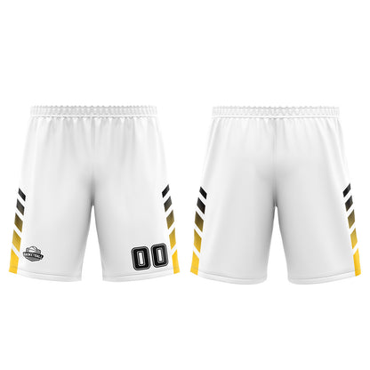 Benutzerdefinierter Weiß Gelb Basketball Jersey Uniform Anzug gedruckt Ihr Logo Name Nummer