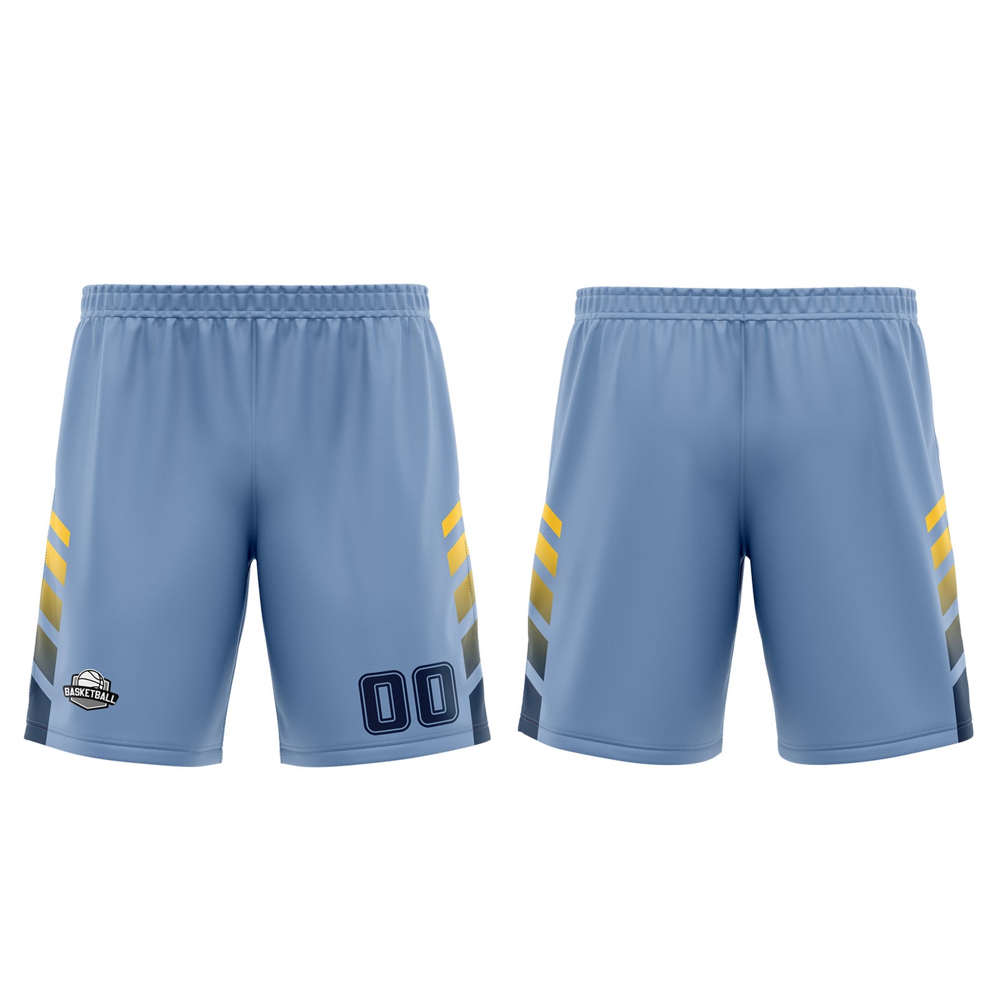 Benutzerdefinierter Blau Gelb Basketball Jersey Uniform Anzug gedruckt Ihr Logo Name Nummer