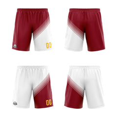 Benutzerdefinierte Rot Weiß Reversible Basketball Jersey Personalisierte Print Name Nummer Logo