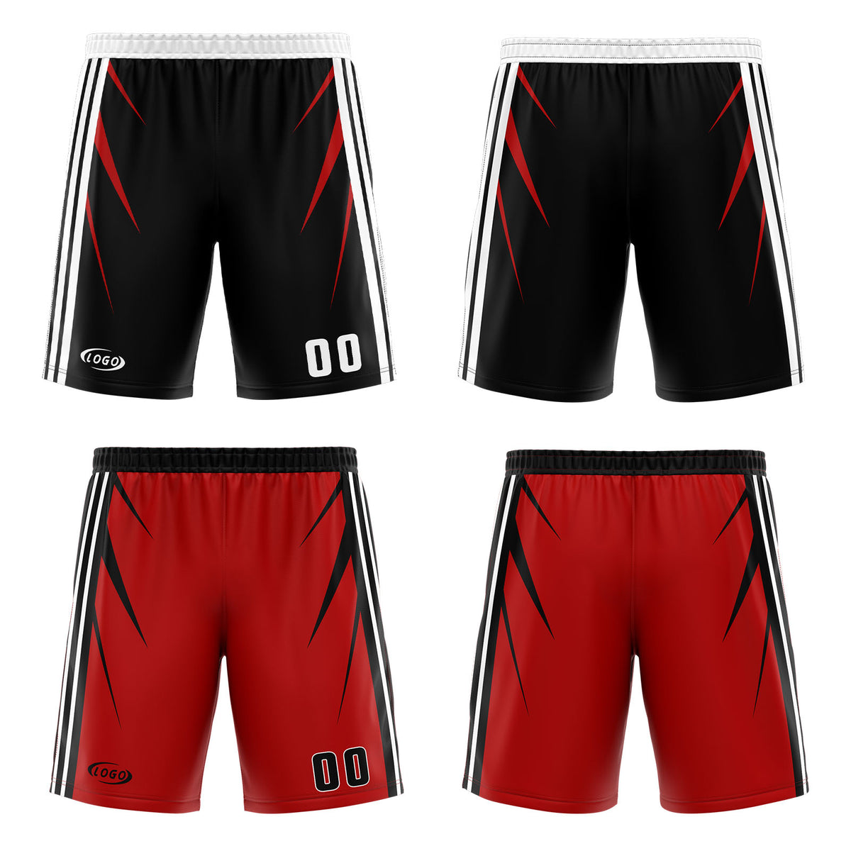 Benutzerdefinierte schwarz Rot Reversible Basketball Jersey Personalisierte Drucken Name Nummer Logo