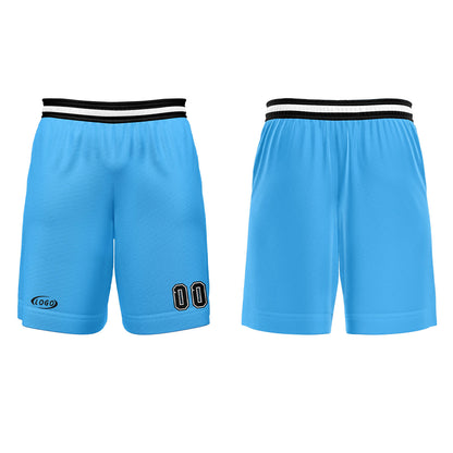 Benutzerdefinierter Blau Schwarz Weiß Basketball Jersey Uniform Anzug gedruckt Ihr Logo Name Nummer