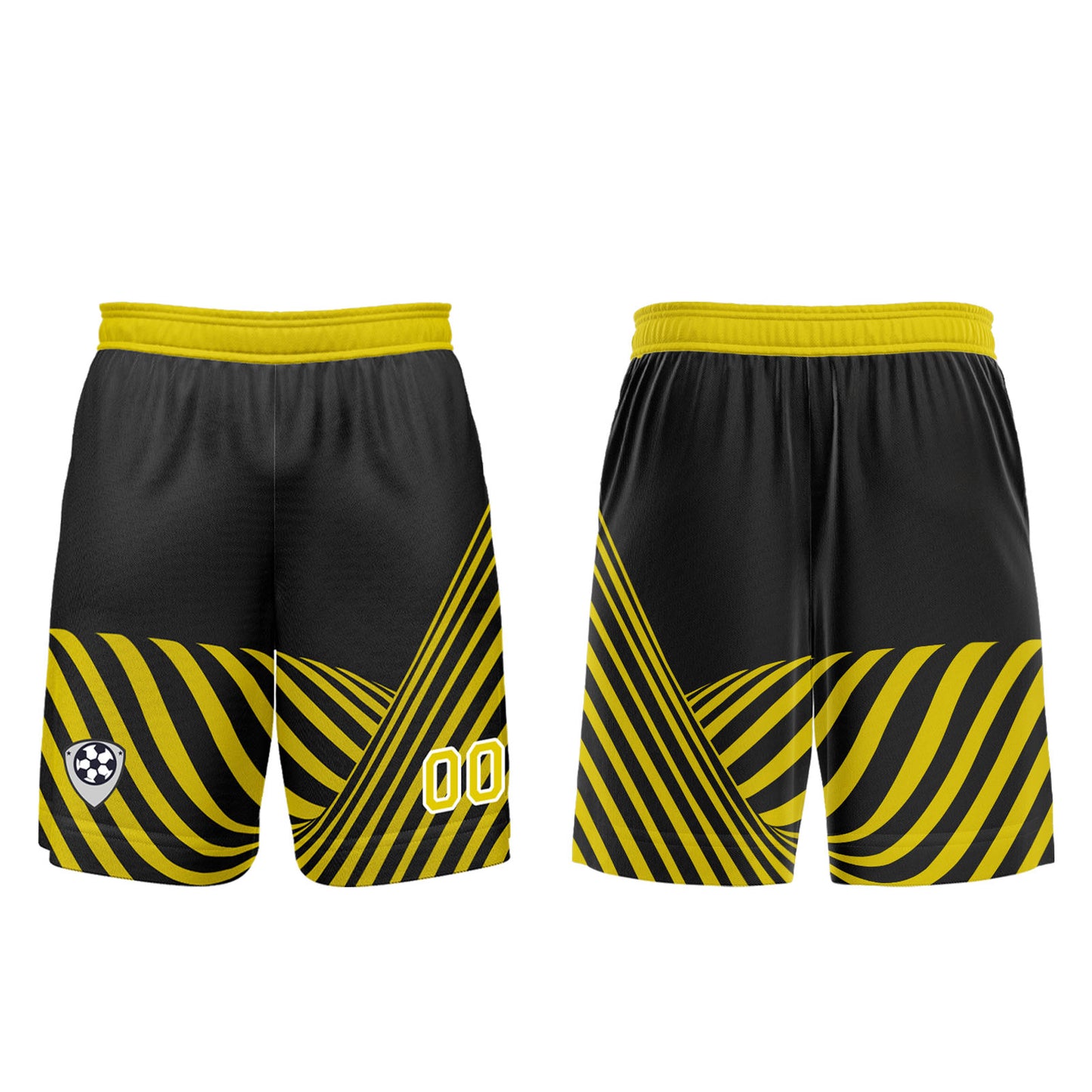 Benutzerdefinierte Schwarz Gelb Trikots für Männer Frauen Personalisierte Fußball Uniformen für Erwachsene und Kind
