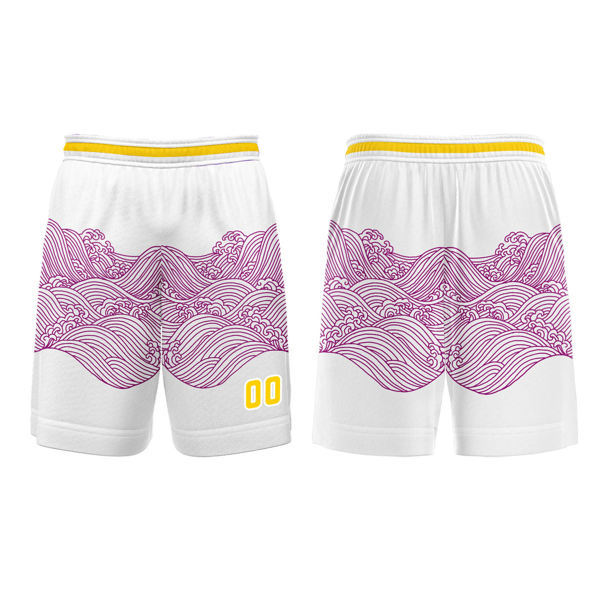 Benutzerdefinierter Lila Gelb Basketball Jersey Uniform Anzug gedruckt Ihr Logo Name Nummer