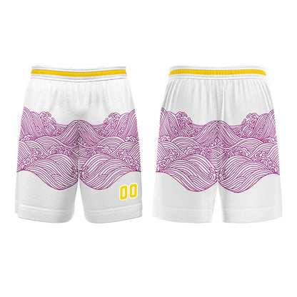 Benutzerdefinierter Lila Gelb Basketball Jersey Uniform Anzug gedruckt Ihr Logo Name Nummer