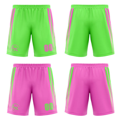 Benutzerdefinierte Grün Rosa Reversible Basketball Jersey Personalisierte Drucken Name Nummer Logo