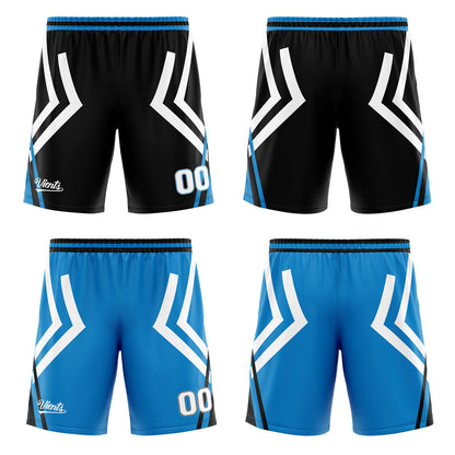 Benutzerdefinierte Schwarz Blau Reversible Basketball Jersey Personalisierte Drucken Name Nummer Logo