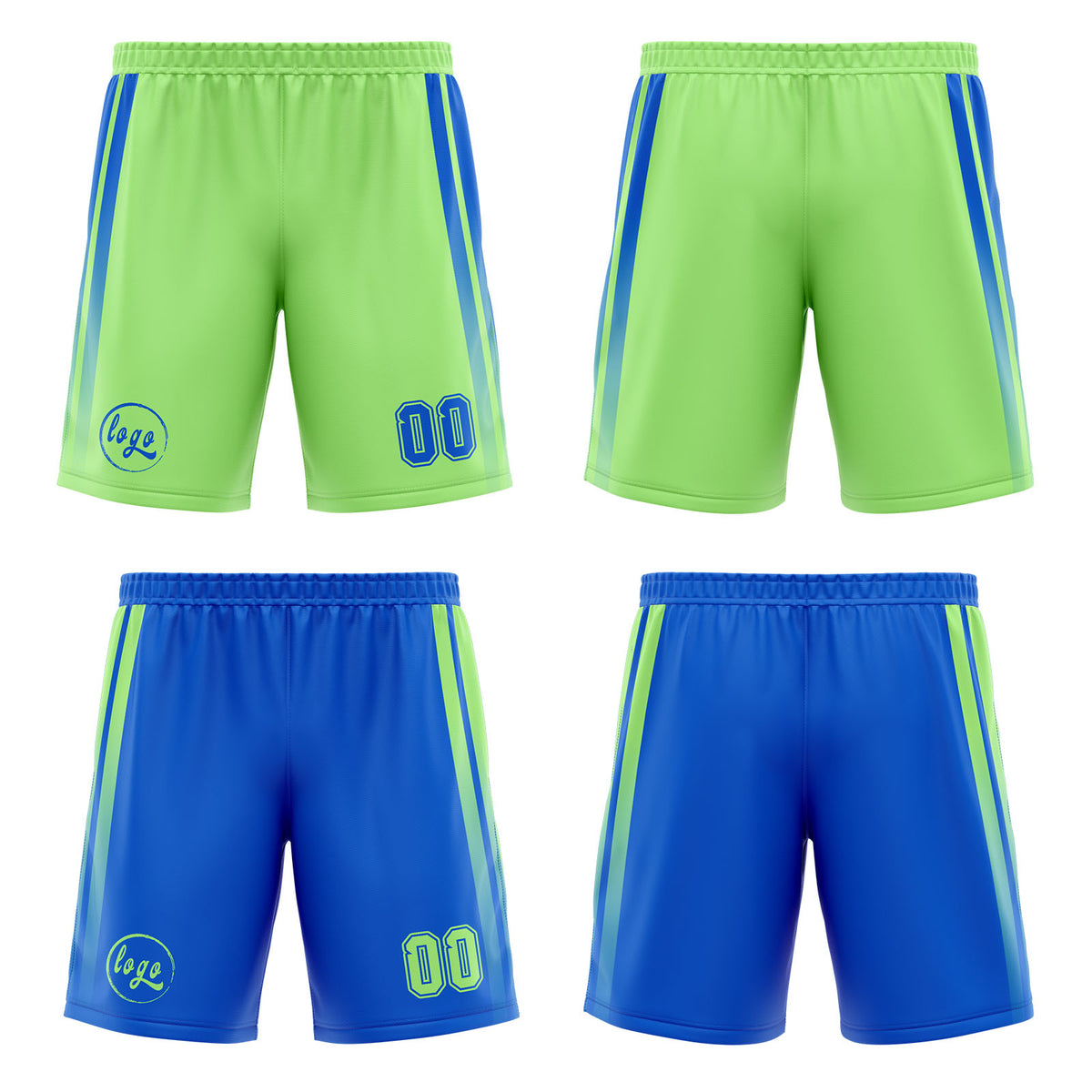 Benutzerdefinierte Blau Grün Reversible Basketball Jersey Personalisierte Print Name Nummer Logo