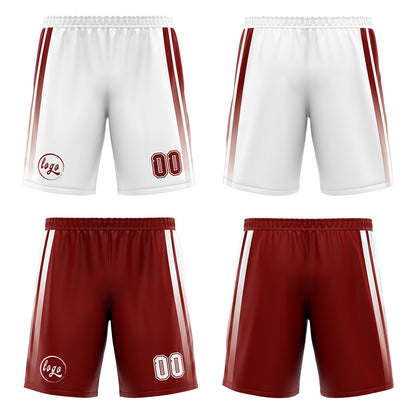 Benutzerdefinierte Burgund Weiß Reversible Basketball Jersey Personalisierte Drucken Name Nummer Logo