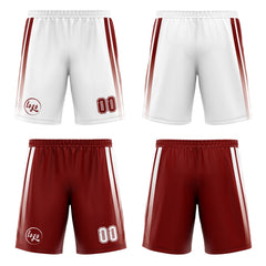 Benutzerdefinierte Burgund Weiß Reversible Basketball Jersey Personalisierte Drucken Name Nummer Logo