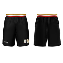 Benutzerdefinierter Schwarz Rot Gold Weiß Basketball Jersey Uniform Anzug gedruckt Ihr Logo Name Nummer
