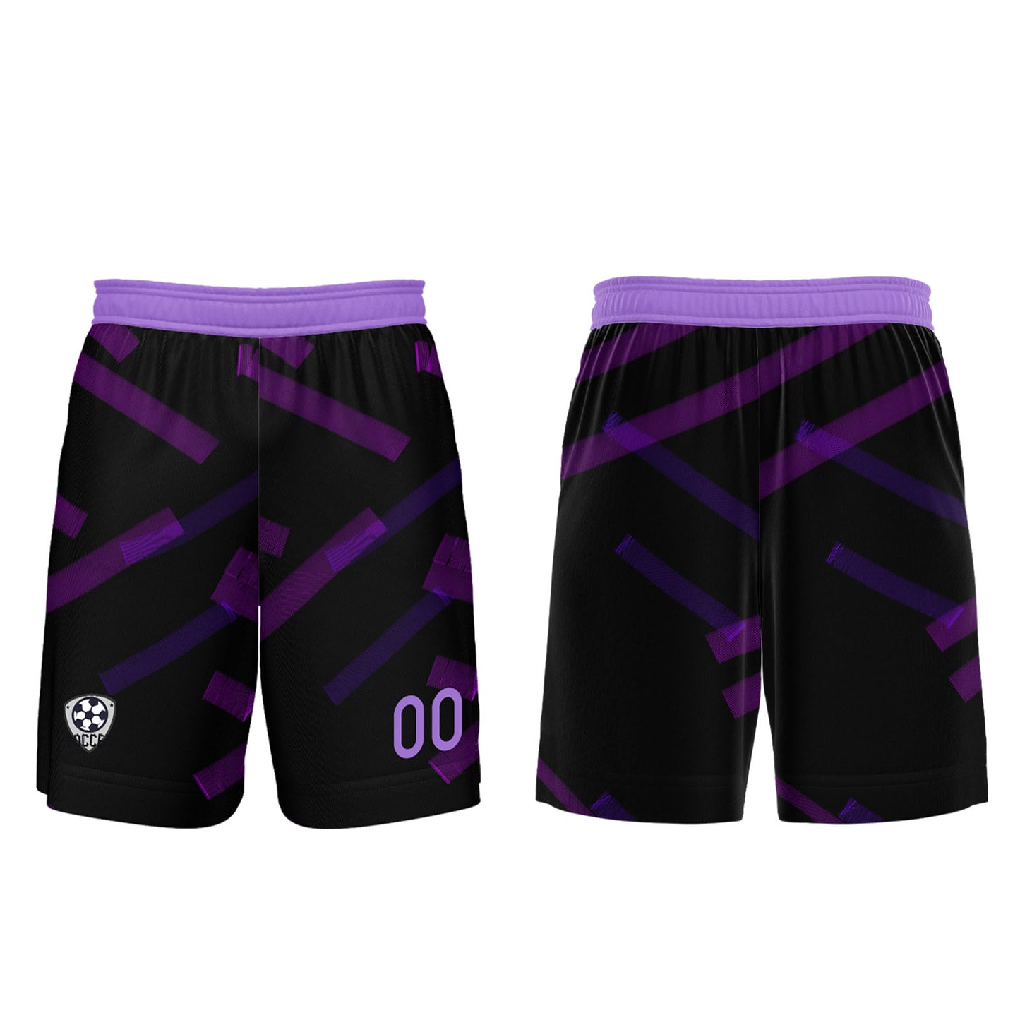 Benutzerdefinierte Schwarz Lila Fußball Trikots für Männer Frauen Personalisierte Fußball Uniformen für Erwachsene und Kind