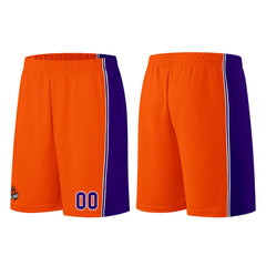Individuelle Orange-Lila Basketball Jersey Shorts für Männer und Frauen Gestickter und gedruckter Name, Nummer und Logo