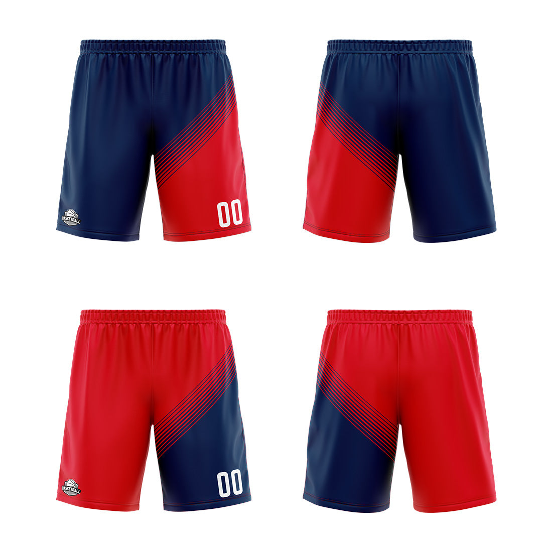 Benutzerdefinierte Marine Rot Reversible Basketball Jersey Personalisierte Print Name Nummer Logo