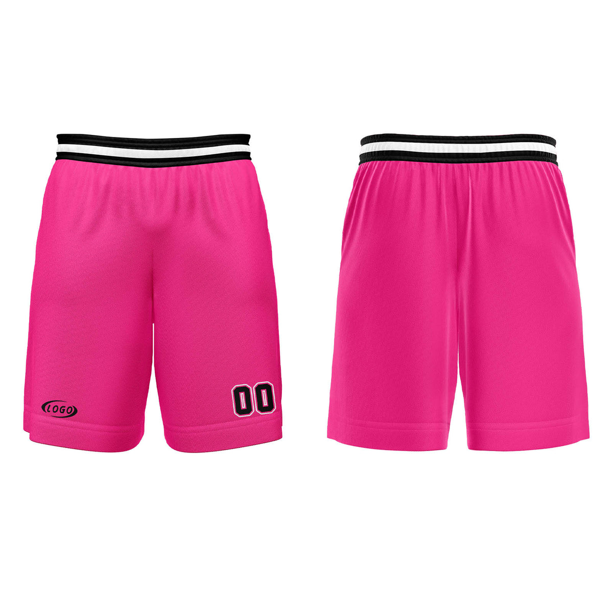 Benutzerdefinierter Rosa Schwarz Weiß Basketball Jersey Uniform Anzug gedruckt Ihr Logo Name Nummer