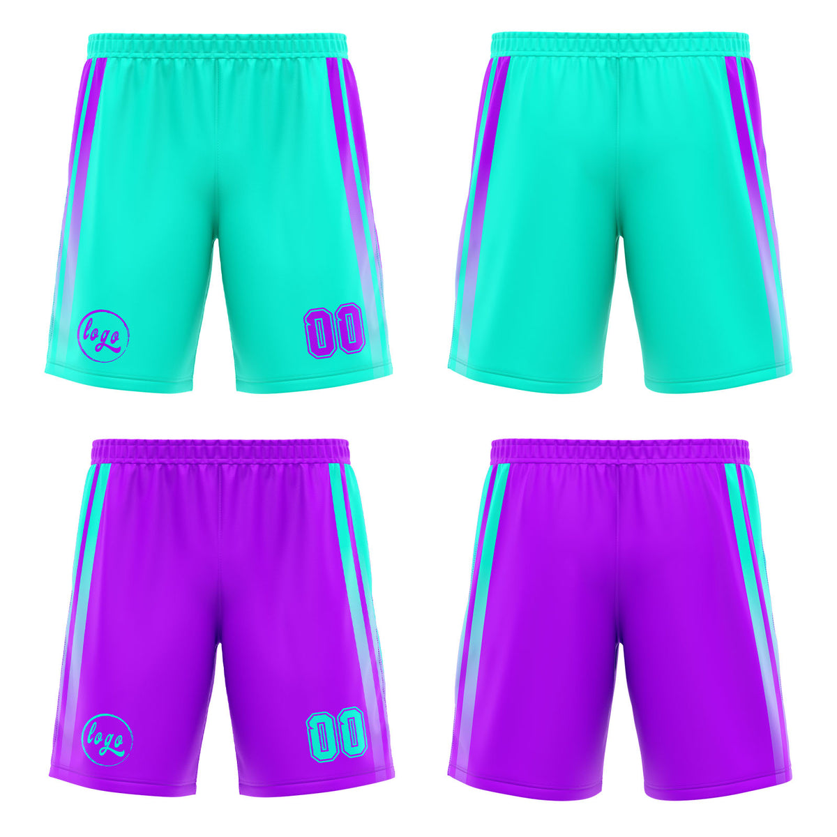 Benutzerdefinierte Lichtblau Lichtlila Reversible Basketball Jersey Personalisierte Drucken Name Nummer Logo