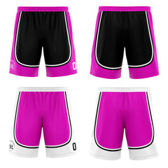Benutzerdefinierte Schwarz Lichtlila Reversible Basketball Jersey Personalisierte Print Name Nummer Logo