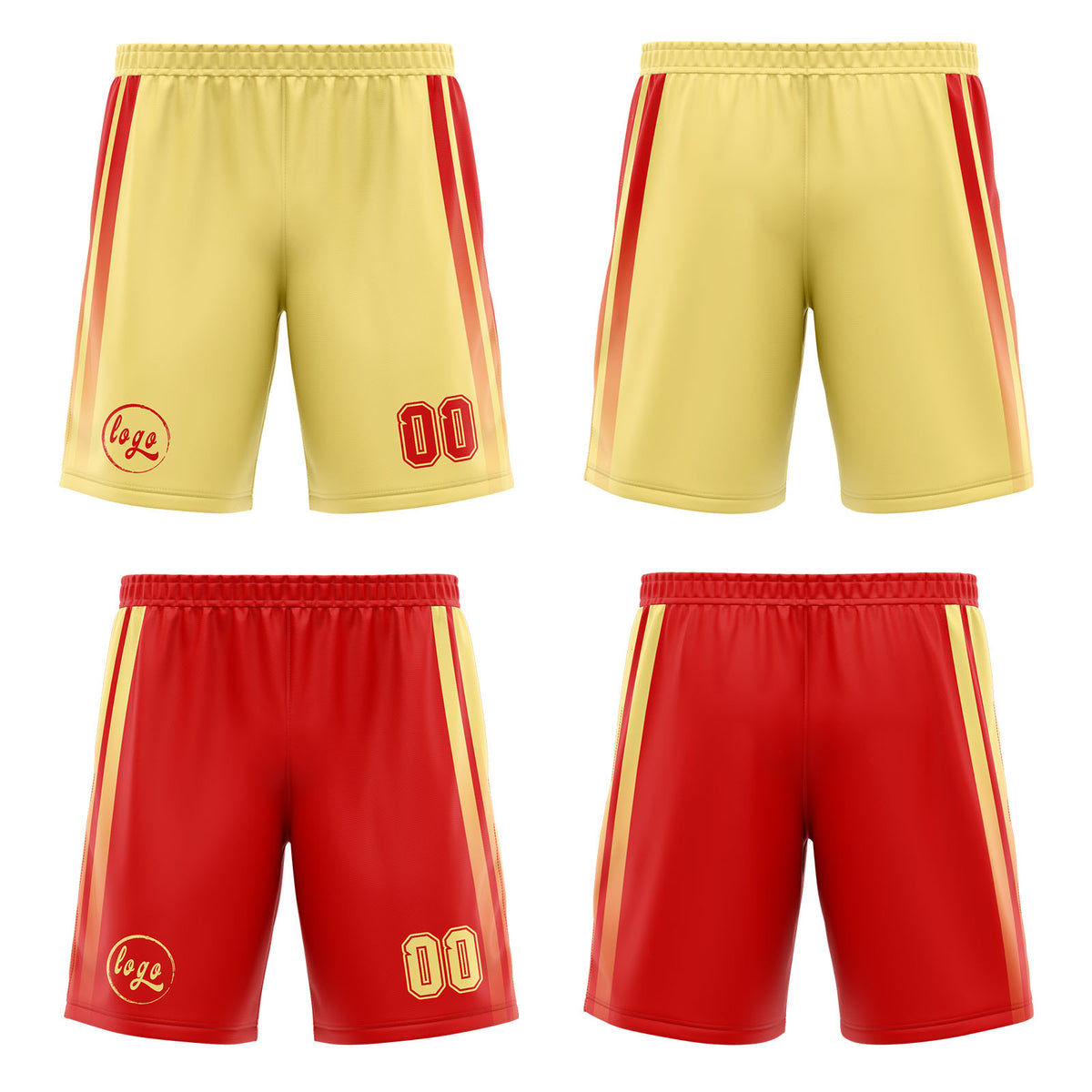 Benutzerdefinierte Rot Gelb Reversible Basketball Jersey Personalisierte Drucken Name Nummer Logo