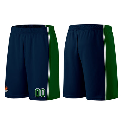 Individuelle Dunkelblau-Grün Basketball Jersey Shorts für Männer und Frauen Gestickter und gedruckter Name, Nummer und Logo
