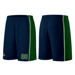 Individuelle Dunkelblau-Grün Basketball Jersey Shorts für Männer und Frauen Gestickter und gedruckter Name, Nummer und Logo