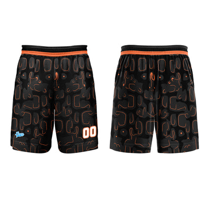 Benutzerdefinierter Schwarz orange Basketball Jersey Uniform Anzug gedruckt Ihr Logo Name Nummer