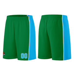 Individuelle Kellygrün Hellblau Basketball Jersey Shorts für Männer und Frauen Gestickter und gedruckter Name, Nummer und Logo