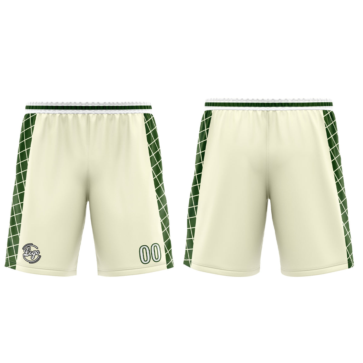 Benutzerdefinierter Creme Grün Basketball Jersey Uniform Anzug gedruckt Ihr Logo Name Nummer