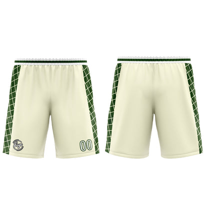 Benutzerdefinierter Creme Grün Basketball Jersey Uniform Anzug gedruckt Ihr Logo Name Nummer