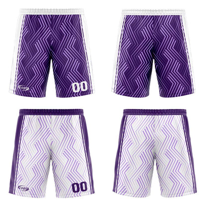 Benutzerdefinierte Lila Weiß Reversible Basketball Jersey Personalisierte Drucken Name Nummer Logo