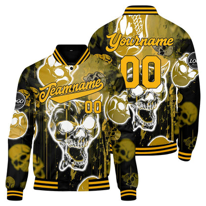 Benutzerdefinierte Gelb Varsity-Jacke. Letterman-Jacke für Männer, Frauen und Jugendliche