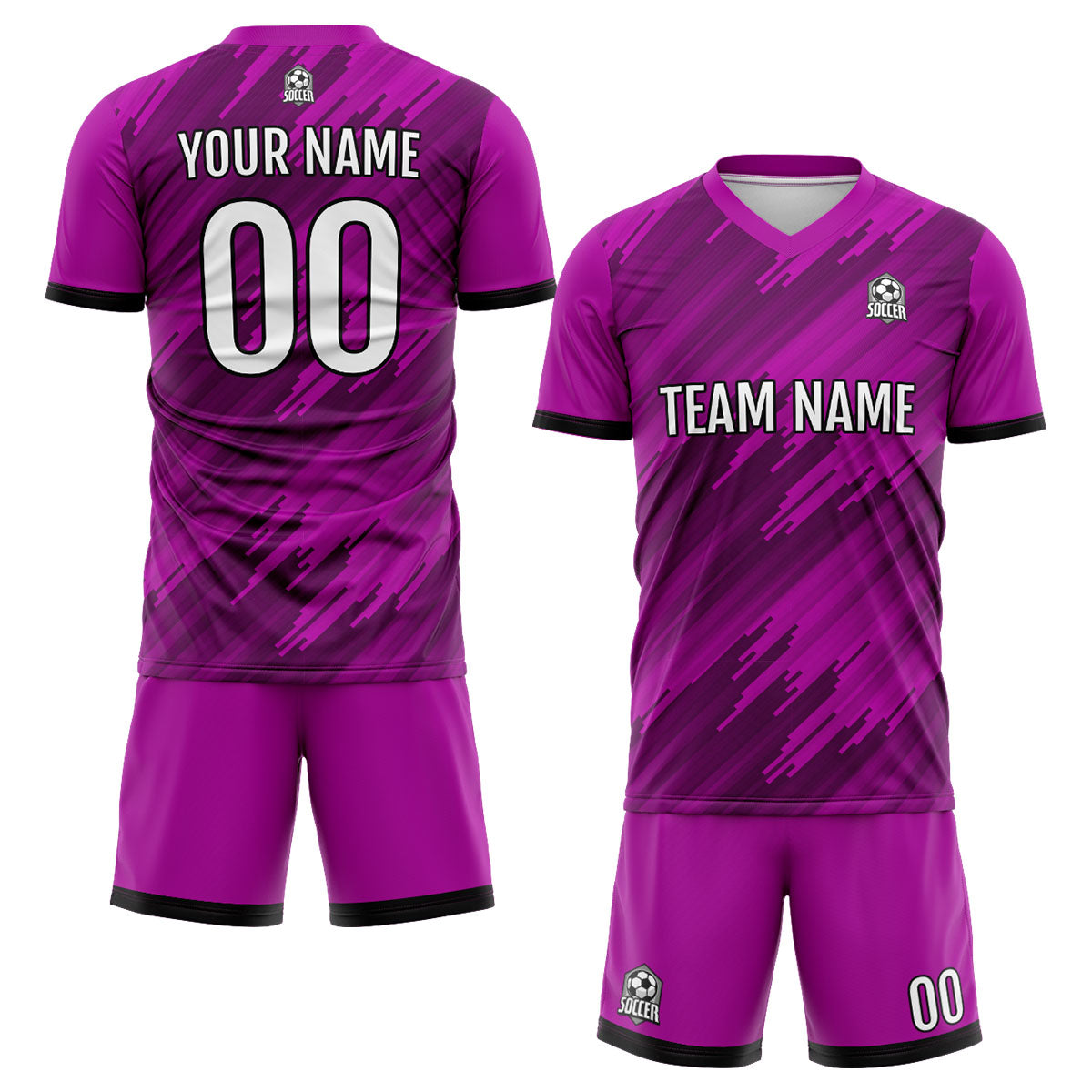Benutzerdefinierte Rose Fußball Trikots für Männer Frauen Personalisierte Fußball Uniformen für Erwachsene und Kind