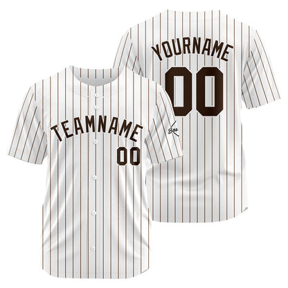 Benutzerdefinierte Authentisch Baseball-Trikot Weiss-braun
