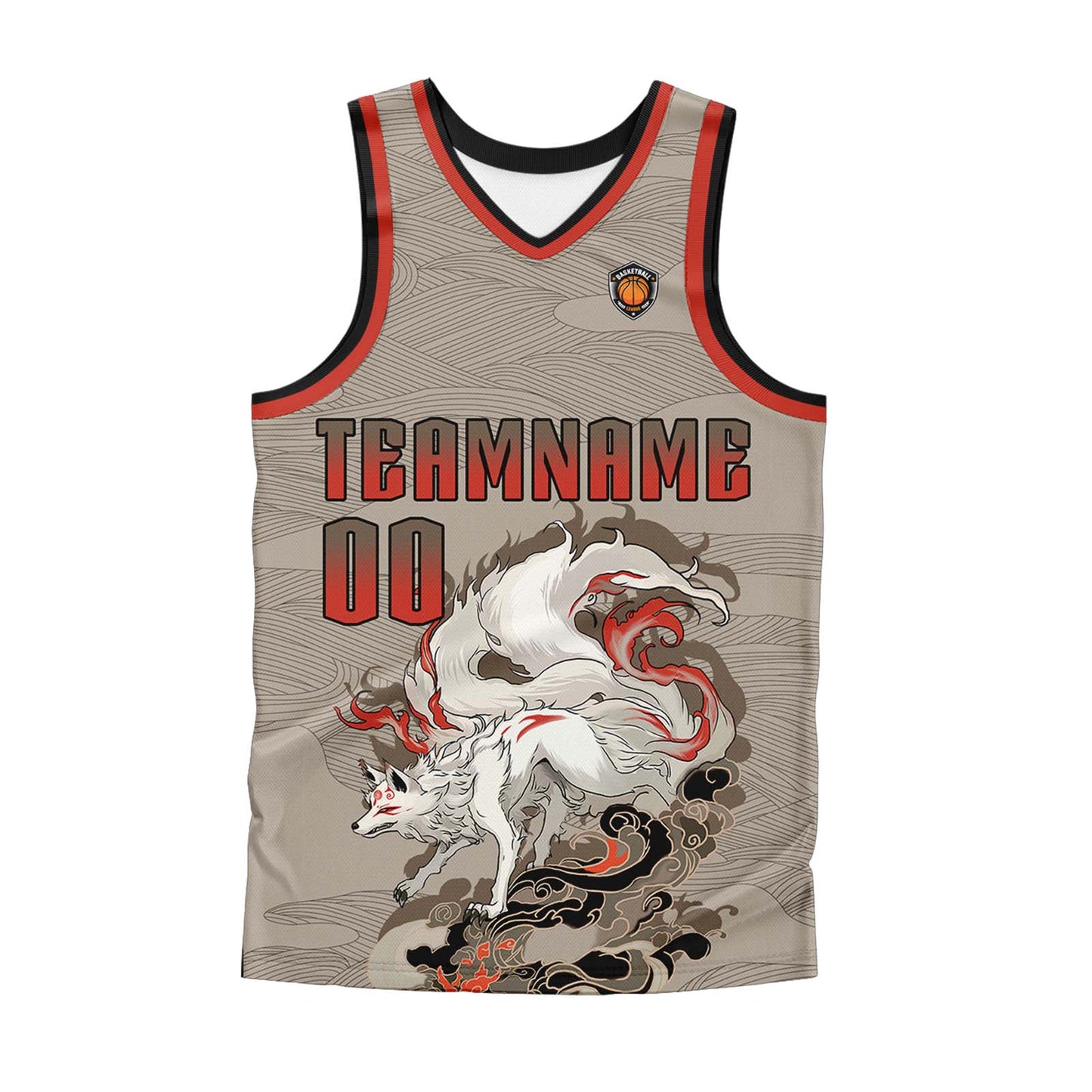 Benutzerdefinierter Khaki Basketball Jersey Uniform Anzug gedruckt Ihr Logo Name Nummer
