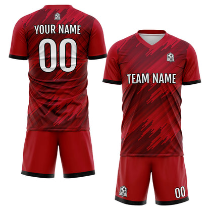Benutzerdefinierte Rot Fußball Trikots für Männer Frauen Personalisierte Fußball Uniformen für Erwachsene und Kind