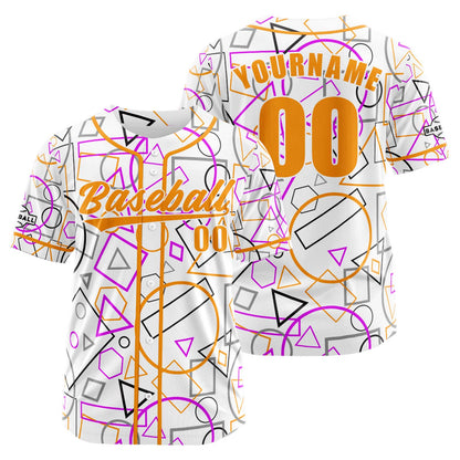 Benutzerdefiniert Weiß Orange Baseball Uniformen Drucken für Jungs Mädchen und Kinder Machen Ihr Team Mehr Vielfältig