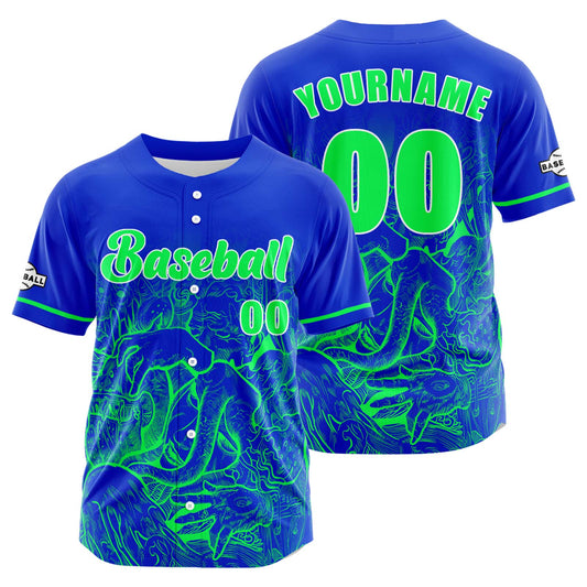 Benutzerdefiniert Blau Grün Baseball Uniformen Drucken für Jungs Mädchen und Kinder Machen Ihr Team Mehr Vielfältig