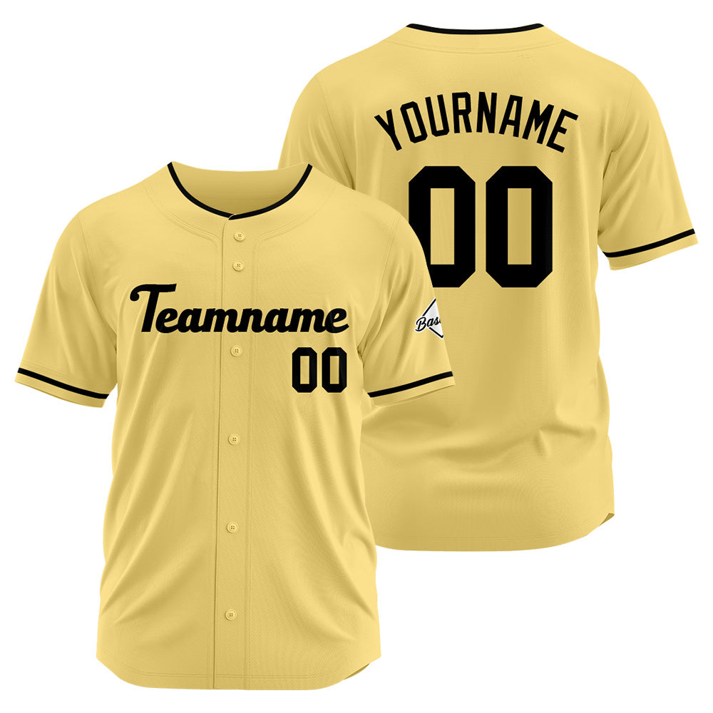 Benutzerdefinierte Authentisch Baseball-Trikot Gold-Schwarz