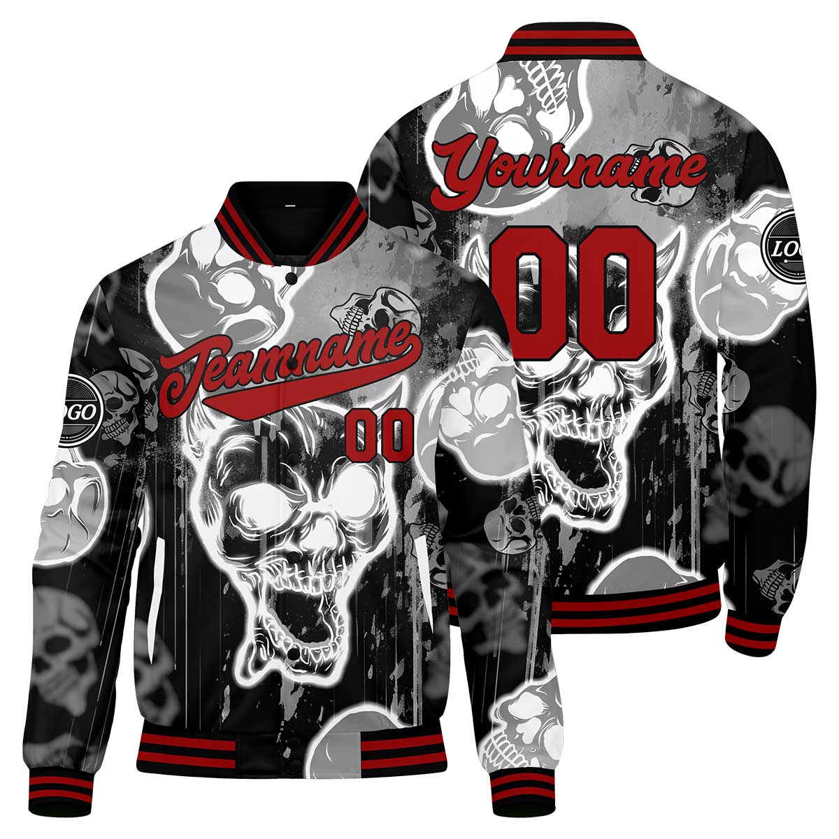 Benutzerdefinierte Schwarz Varsity-Jacke. Letterman-Jacke für Männer, Frauen und Jugendliche