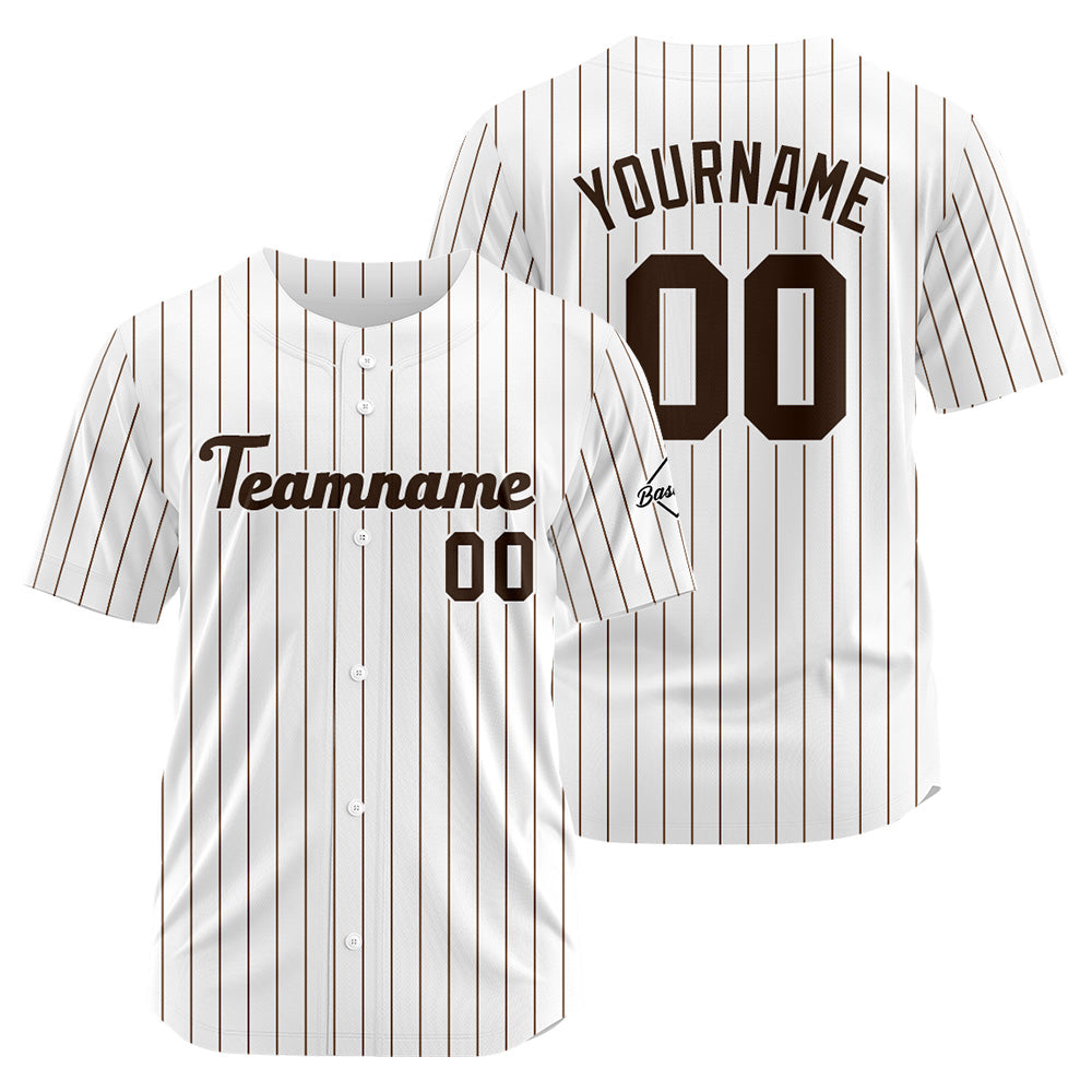Benutzerdefinierte Authentisch Baseball-Trikot Weiss-braun