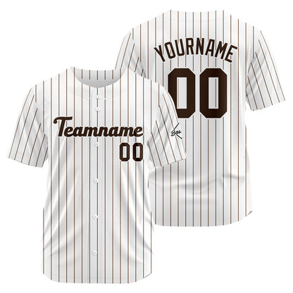 Benutzerdefinierte Authentisch Baseball-Trikot Weiss-braun
