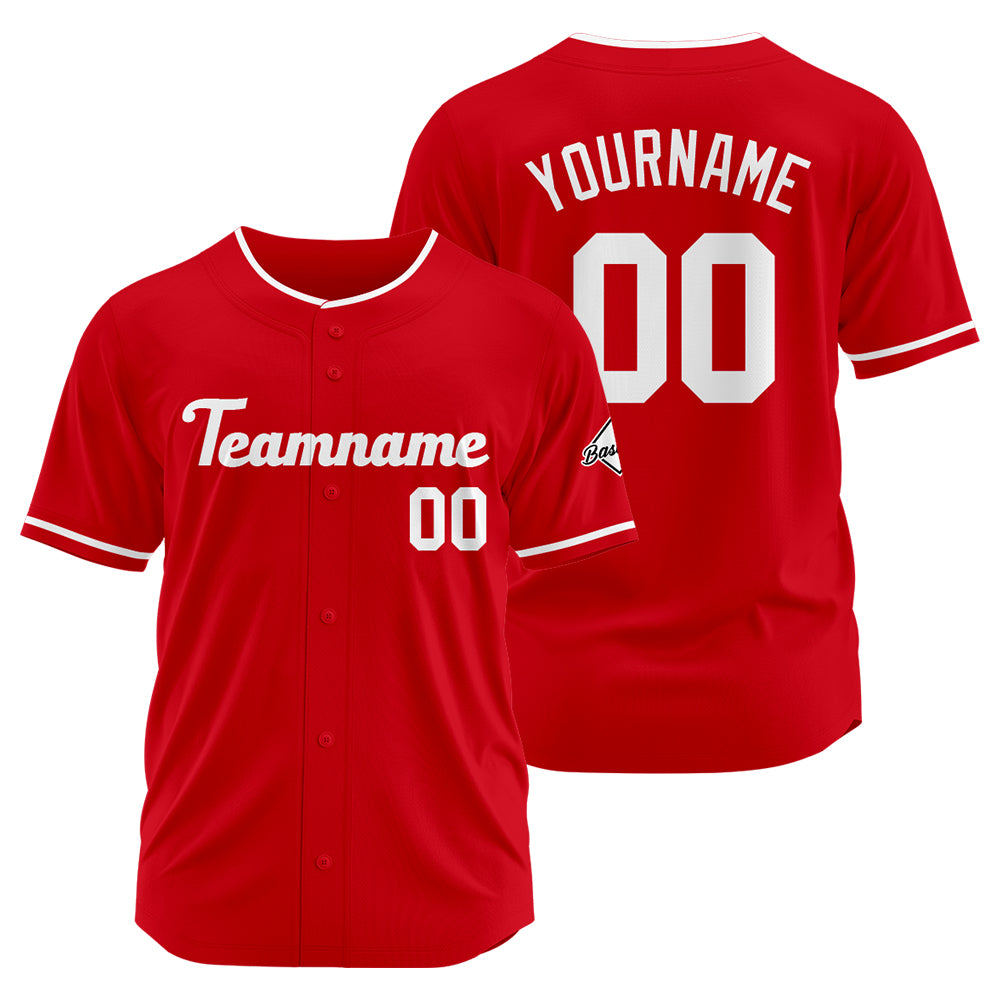 Benutzerdefinierte Authentisch Baseball-Trikot Rot-Weiss