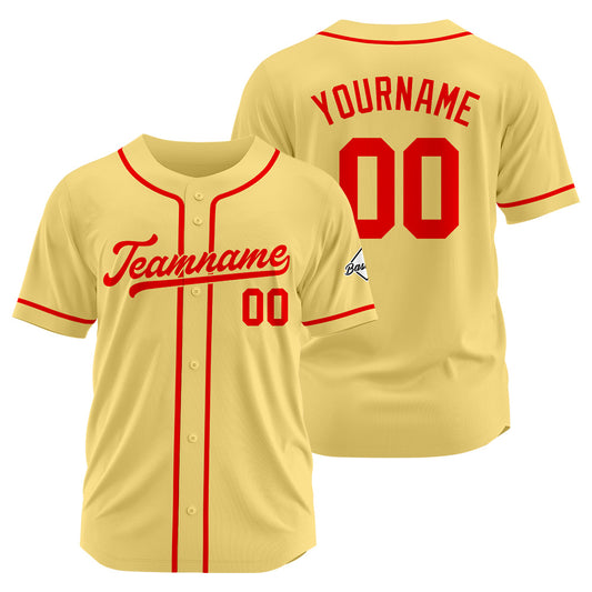 Benutzerdefinierte Authentisch Baseball-Trikot Gold-Rot