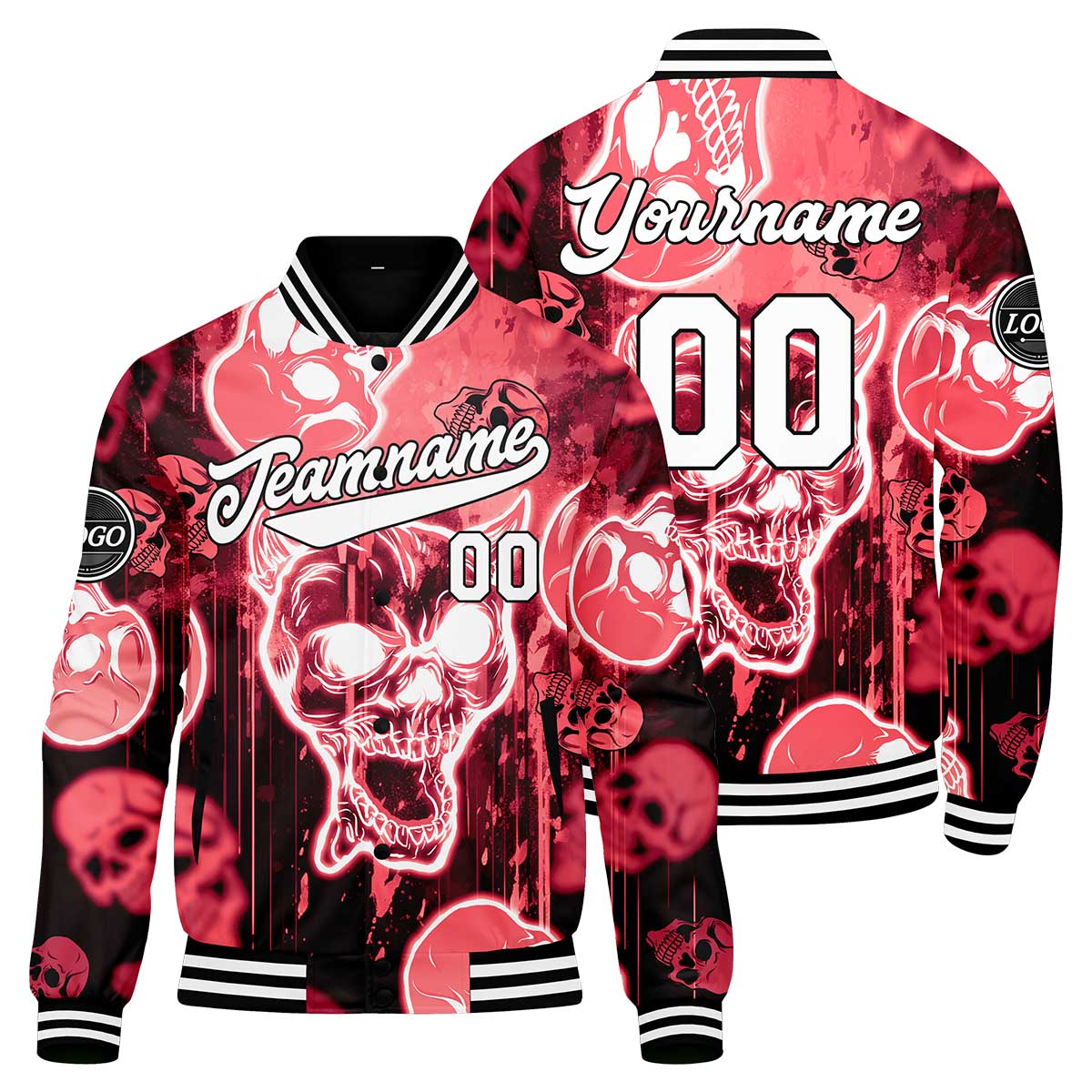 Benutzerdefinierte Rot Varsity-Jacke. Letterman-Jacke für Männer, Frauen und Jugendliche
