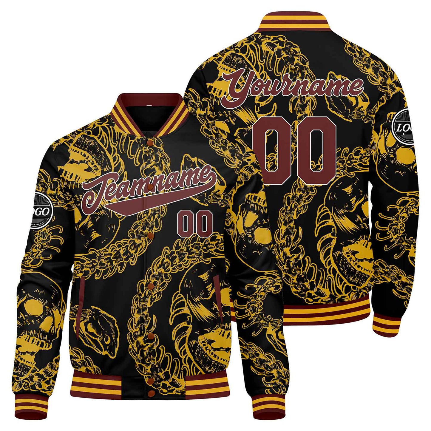 Benutzerdefinierte Braun Varsity-Jacke. Letterman-Jacke für Männer, Frauen und Jugendliche